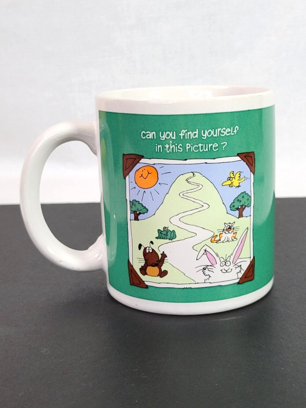 Vtg 1987 Tom-Kats Over The Hill Coffee Mug Amberley Greeting Card Co Enesco Kore